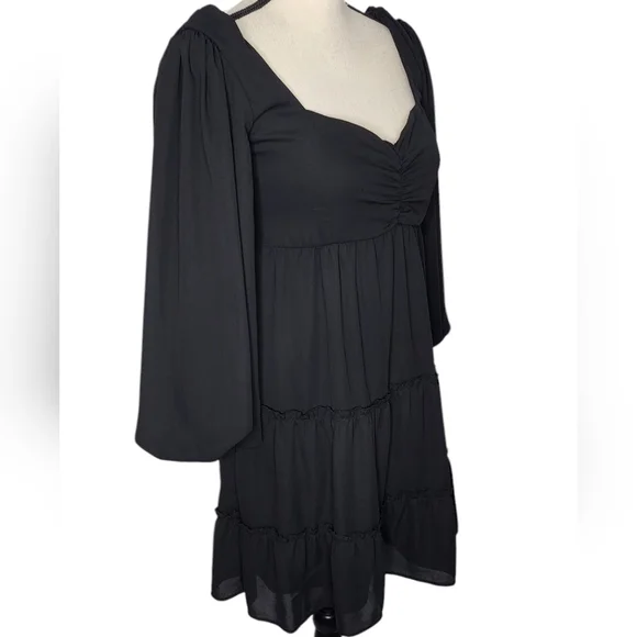 Show Me Your Mumu MANDI MINI DRESS Black Smocked Back Size Large M - Picture 3 of 7